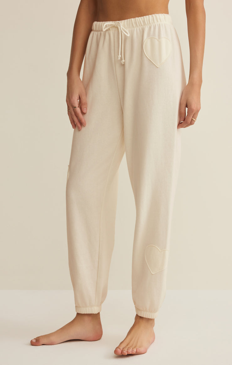 Pants Heart It Fleece Jogger Vanilla Ice