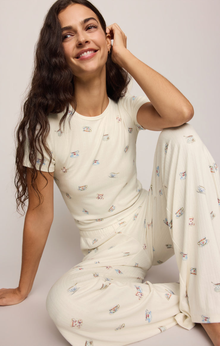 Pants Tea Time Silky Pointelle Pant Vanilla Ice
