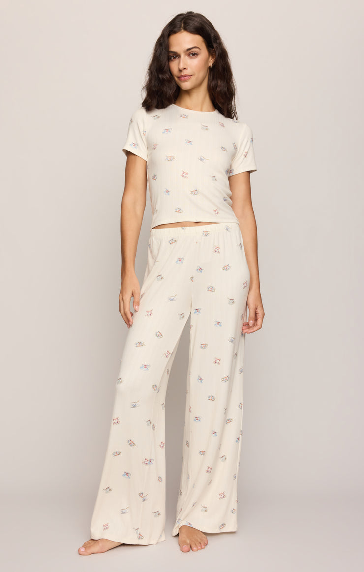 Pants Tea Time Silky Pointelle Pant Vanilla Ice