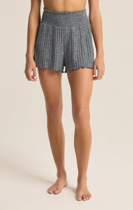 ShortsDawn Smocked Rib Short Charcoal Heather