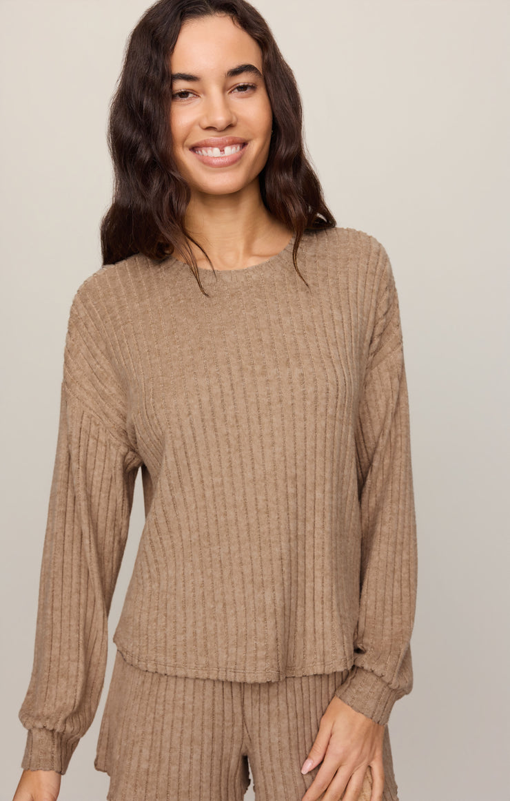 Shorts Dawn Smocked Silky Rib Short Light Toffee