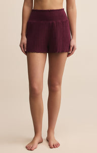 ShortsDawn Smocked Rib Short Merlot