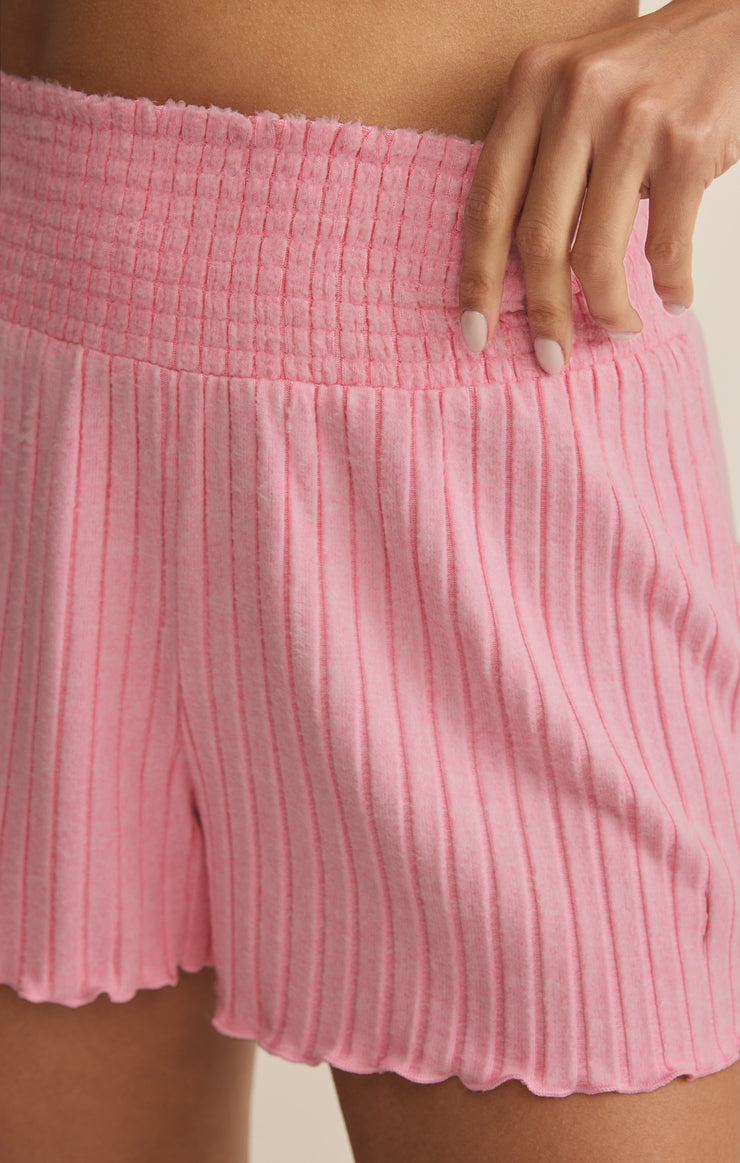 Shorts Dawn Smocked Silky Rib Short Passion Fruit