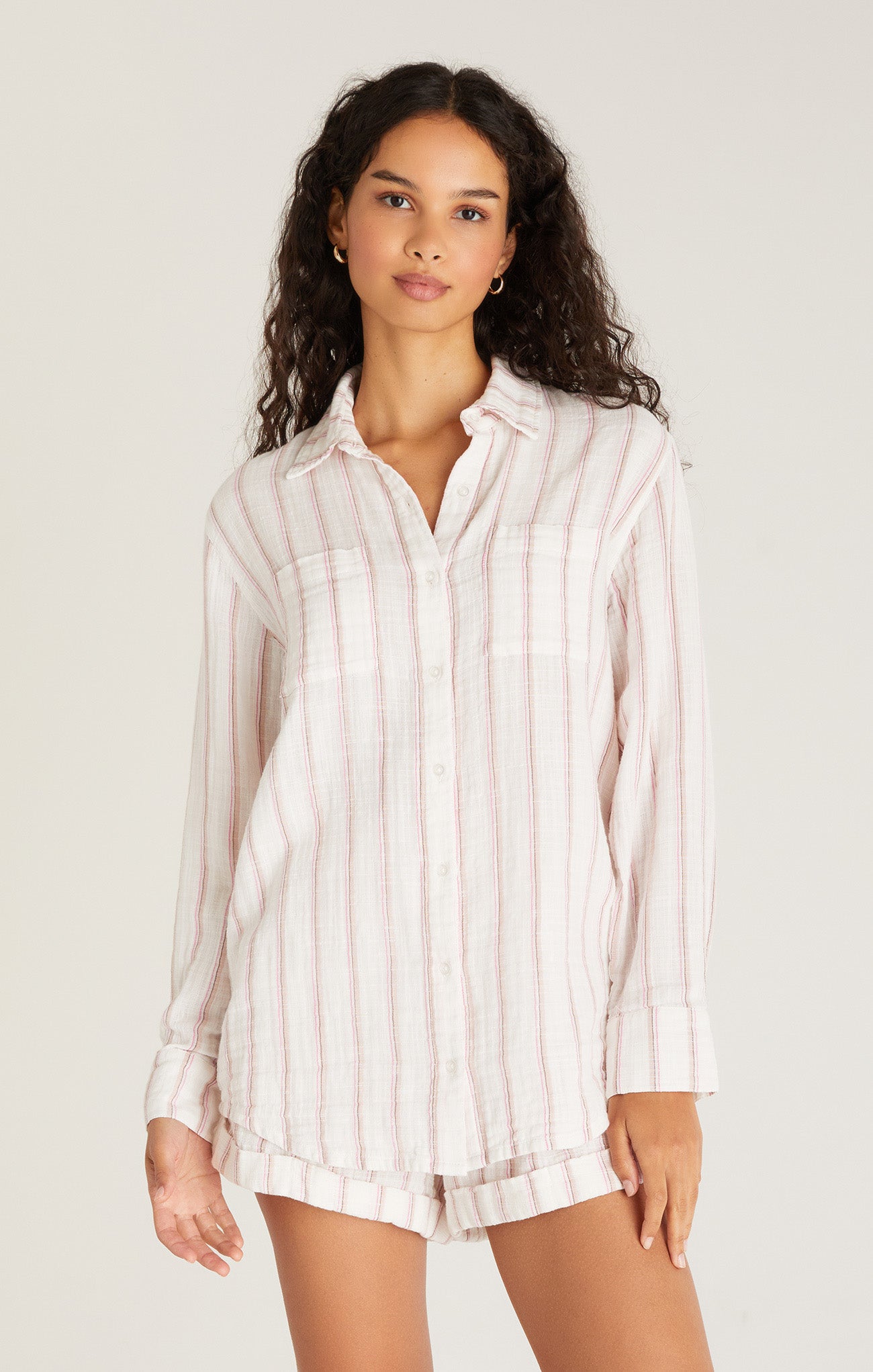 Saturdays Stripe Gauze Button Up Shirt – Z SUPPLY