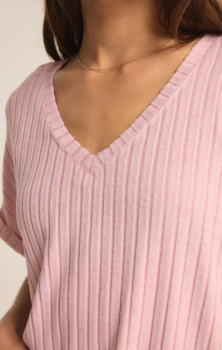 Tops Take It Easy Rib Tunic Sunset Mauve