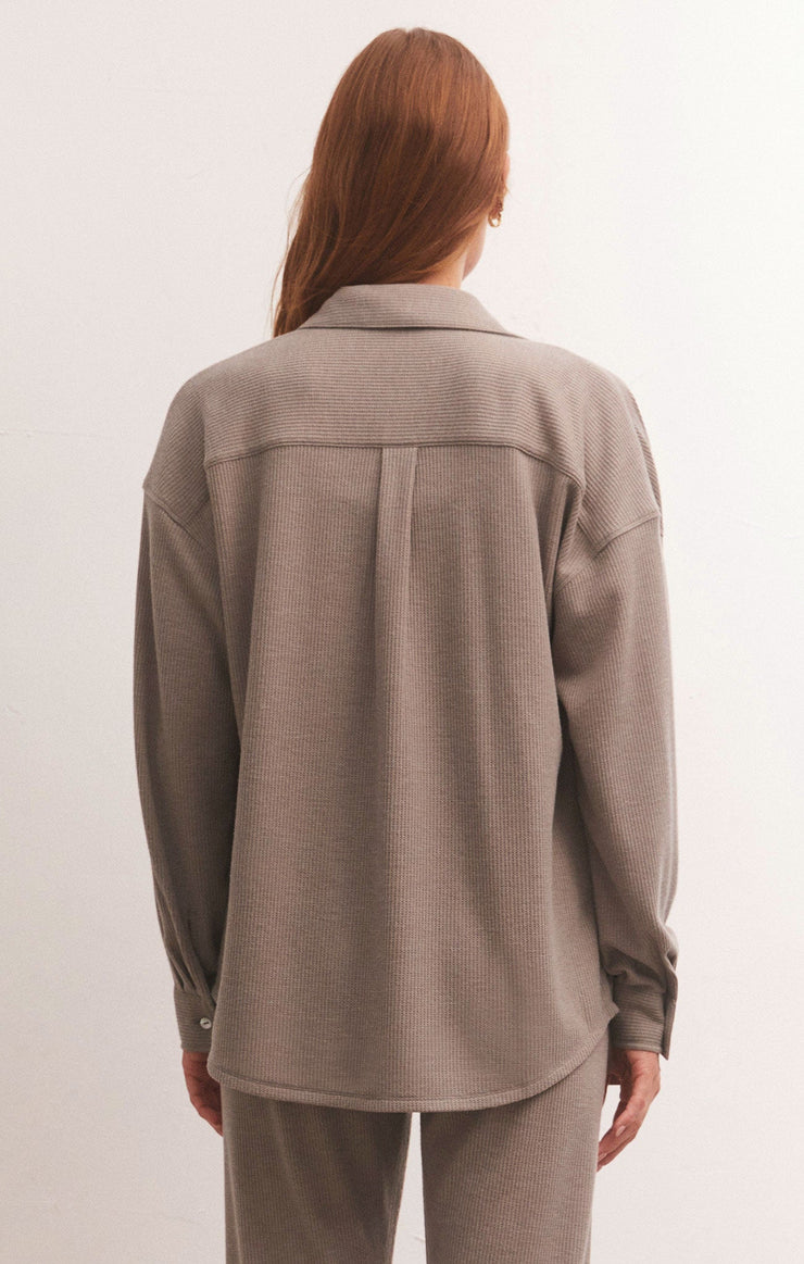 Tops Cozy Days Thermal Shirt Taupe Stone