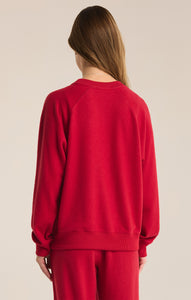 TopsMerry Cozy Knit Top Haute Red