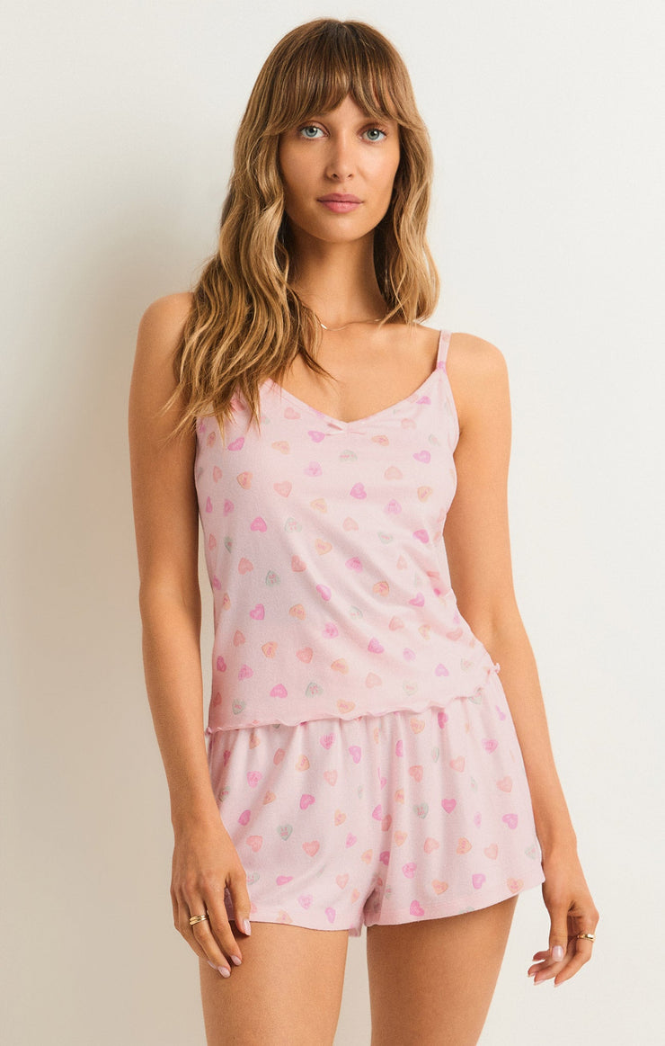 Tops Candy Hearts Cami Whisper Pink
