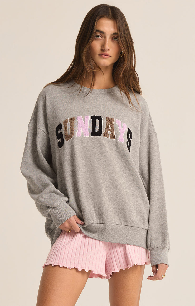 Tops Oversized Sunday Sweatshirt Heather Grey