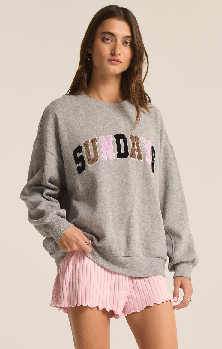 Tops Oversized Sunday Sweatshirt Heather Grey