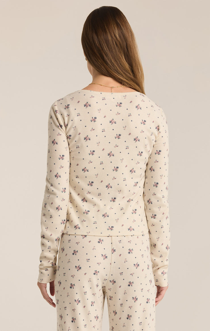 Tops Tess Rosebud Long Sleeve Top Sea Salt