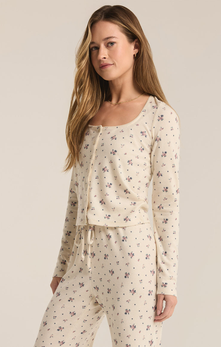 Tops Tess Rosebud Long Sleeve Top Sea Salt