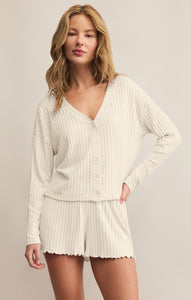 TopsMara Long Sleeve Cardigan Top Bone