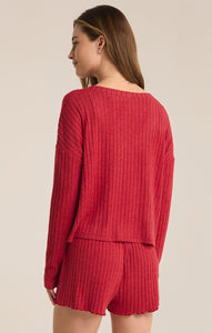 TopsMara Long Sleeve Cardigan Top Haute Red