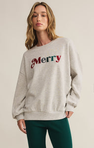 TopsMerry Fleece Sweatshirt Light Heather Grey