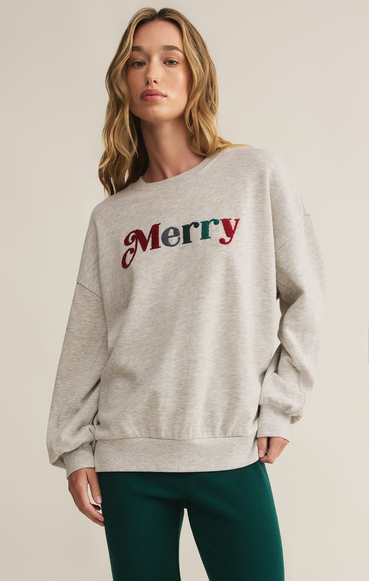 Tops Merry Fleece Sweatshirt Light Heather Grey