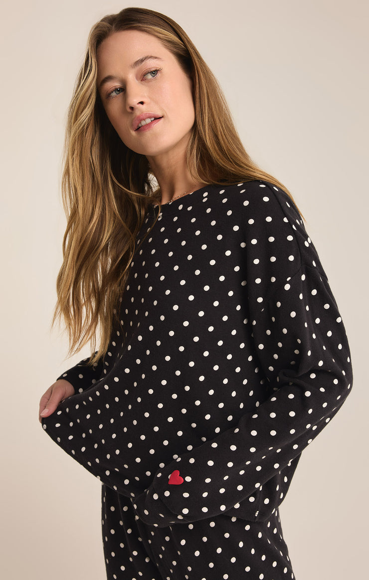 Tops Polka Dot Brushed Knit Top Polka Dot Brushed Knit Top