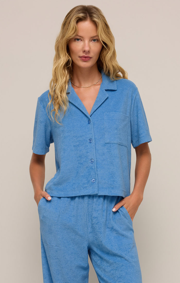 Tops Resort Loop Terry Top Salty Blue