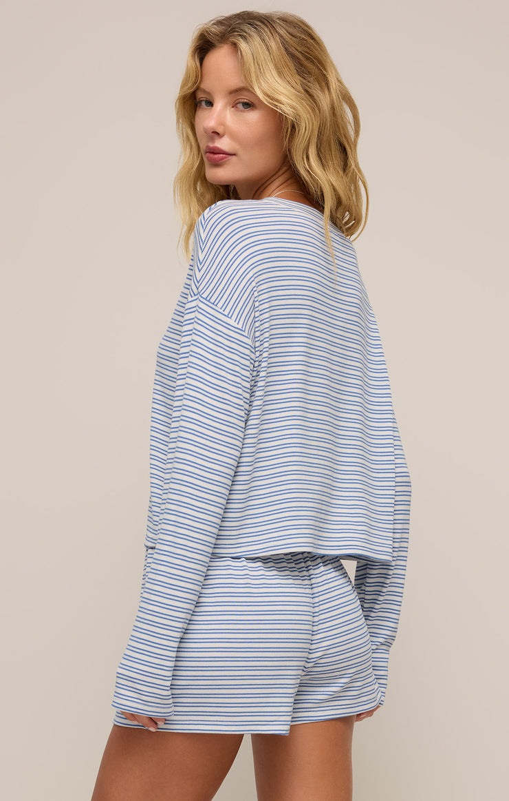 Tops Mara Stripe Modal Cardigan Vanilla Ice