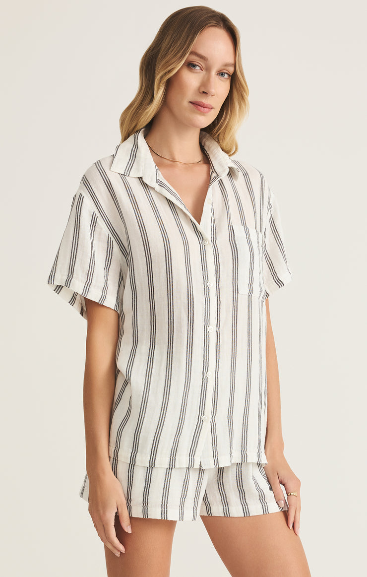 Tops Seascape Stripe Shirt White Shell