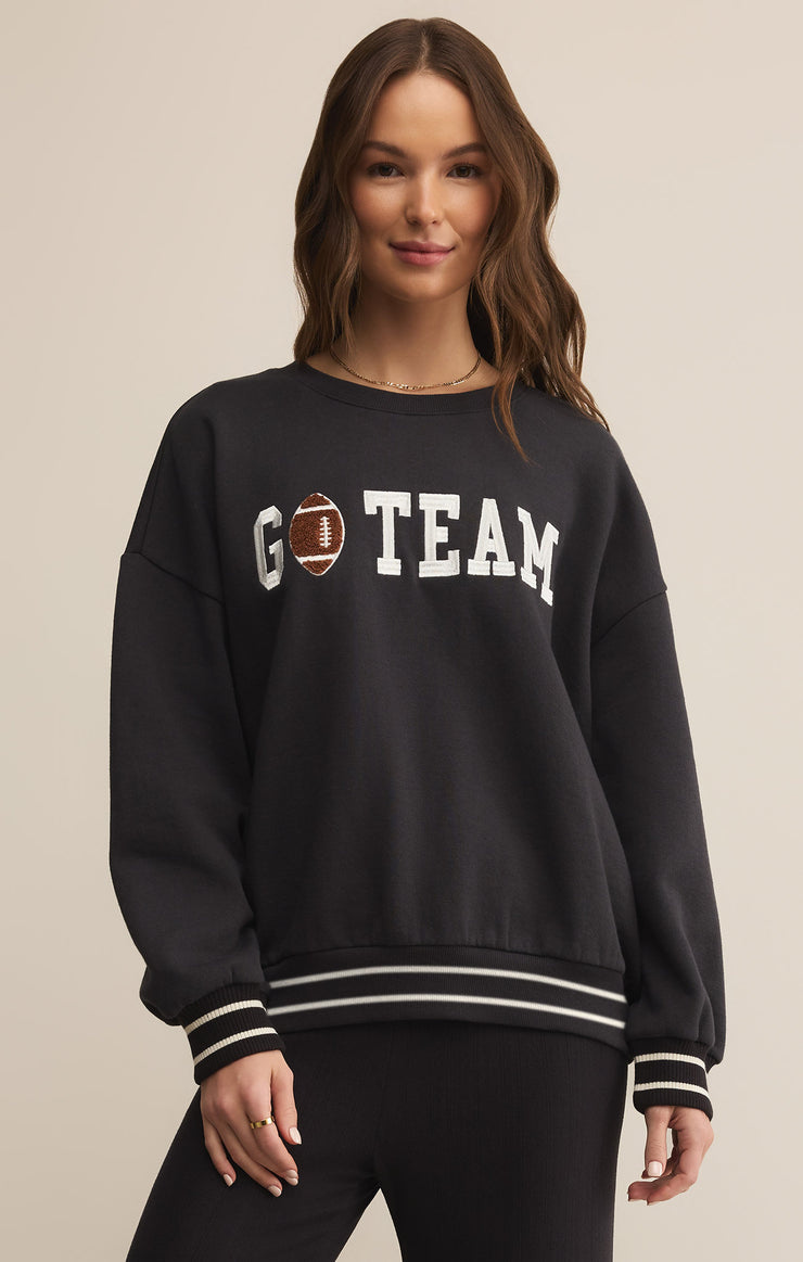 Tops Oversized Go Team Sweatshirt Black Sand