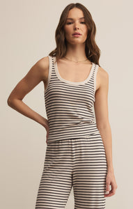 TopsLuxe Stripe Tank Crystal