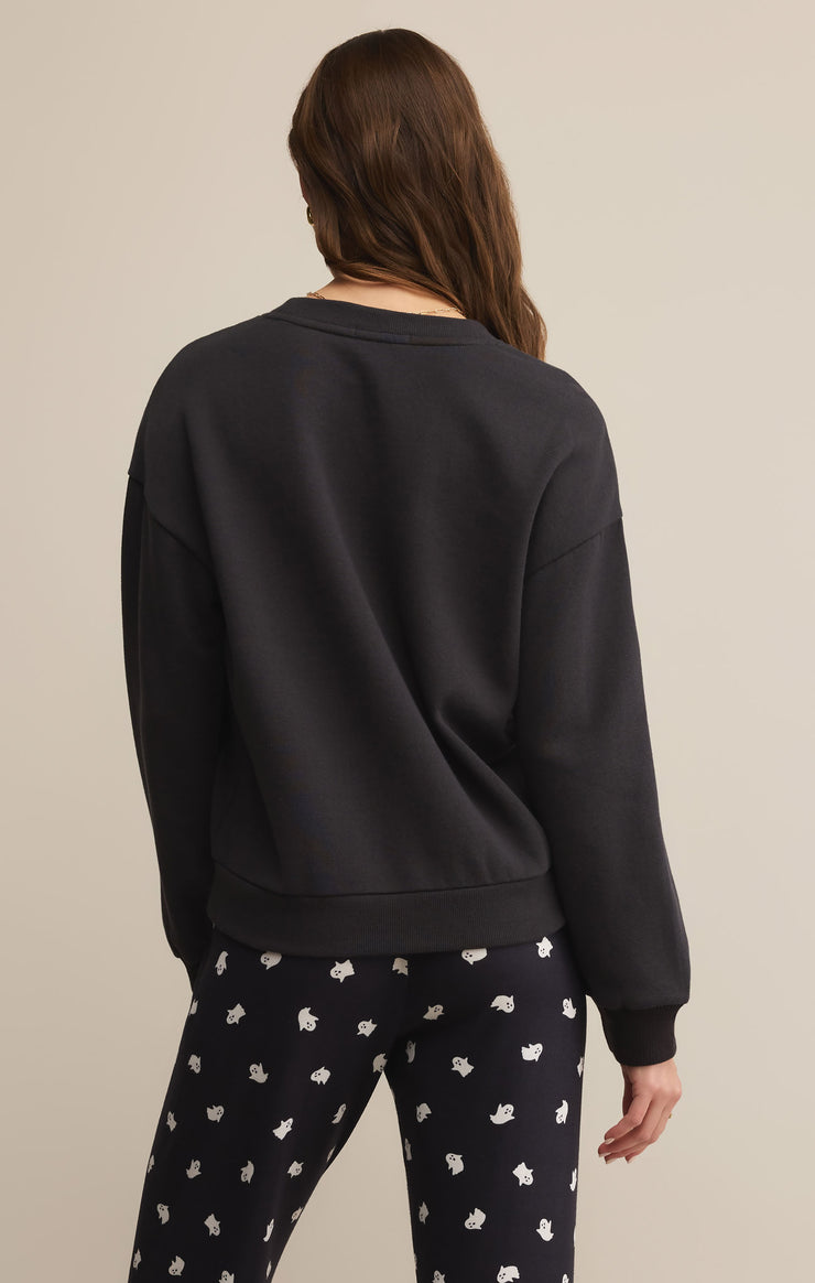 Tops Classic Hey Boo Crew Black Sand