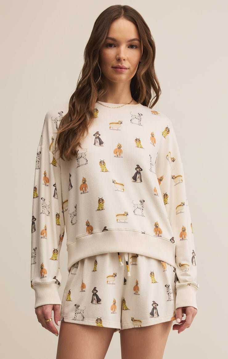 Tops Elle Pup Long Sleeve Top Vanilla Ice