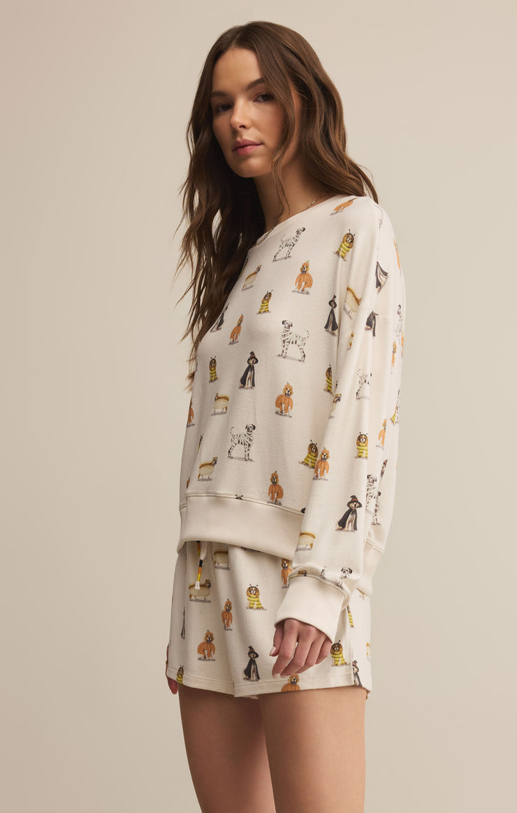 Tops Elle Pup Long Sleeve Top Vanilla Ice