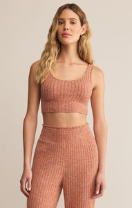 TopsZoe Silky Rib Tank Bra Pumpkin Spice
