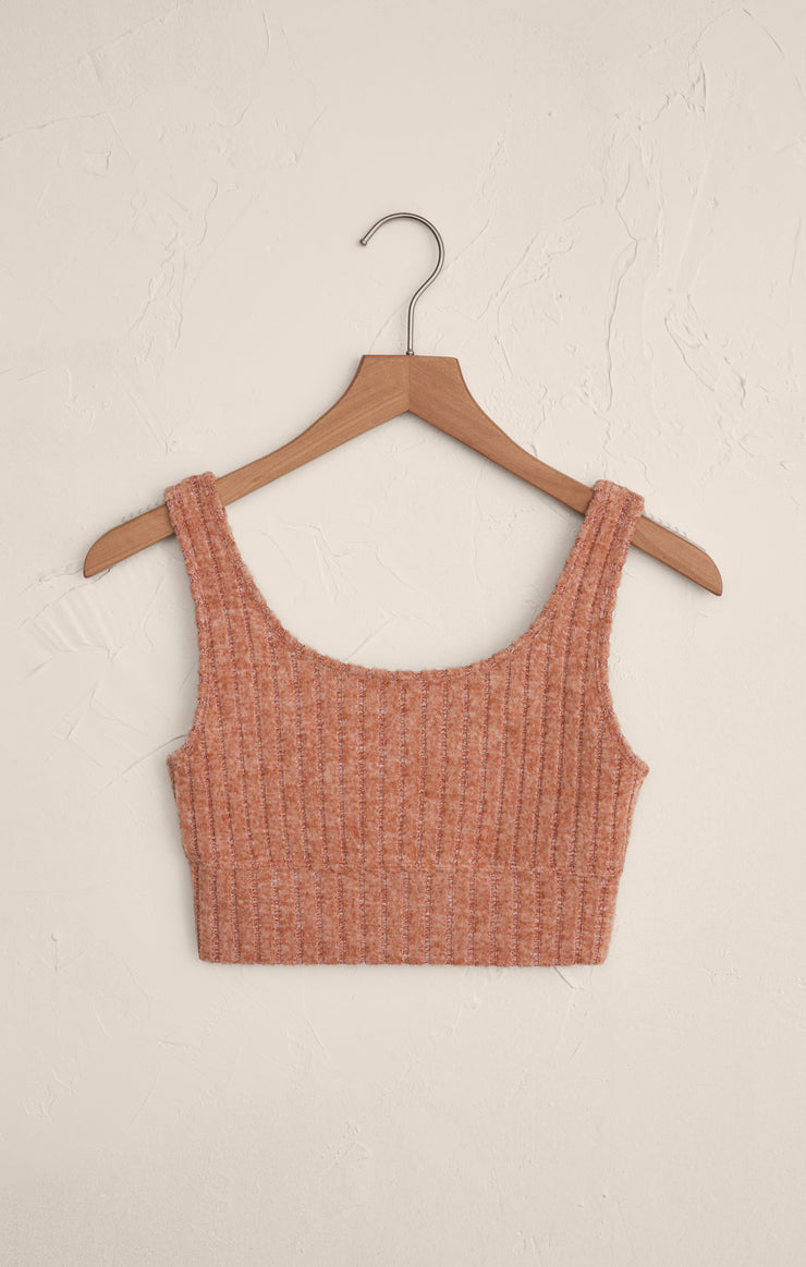 Tops Zoe Silky Rib Tank Bra Pumpkin Spice
