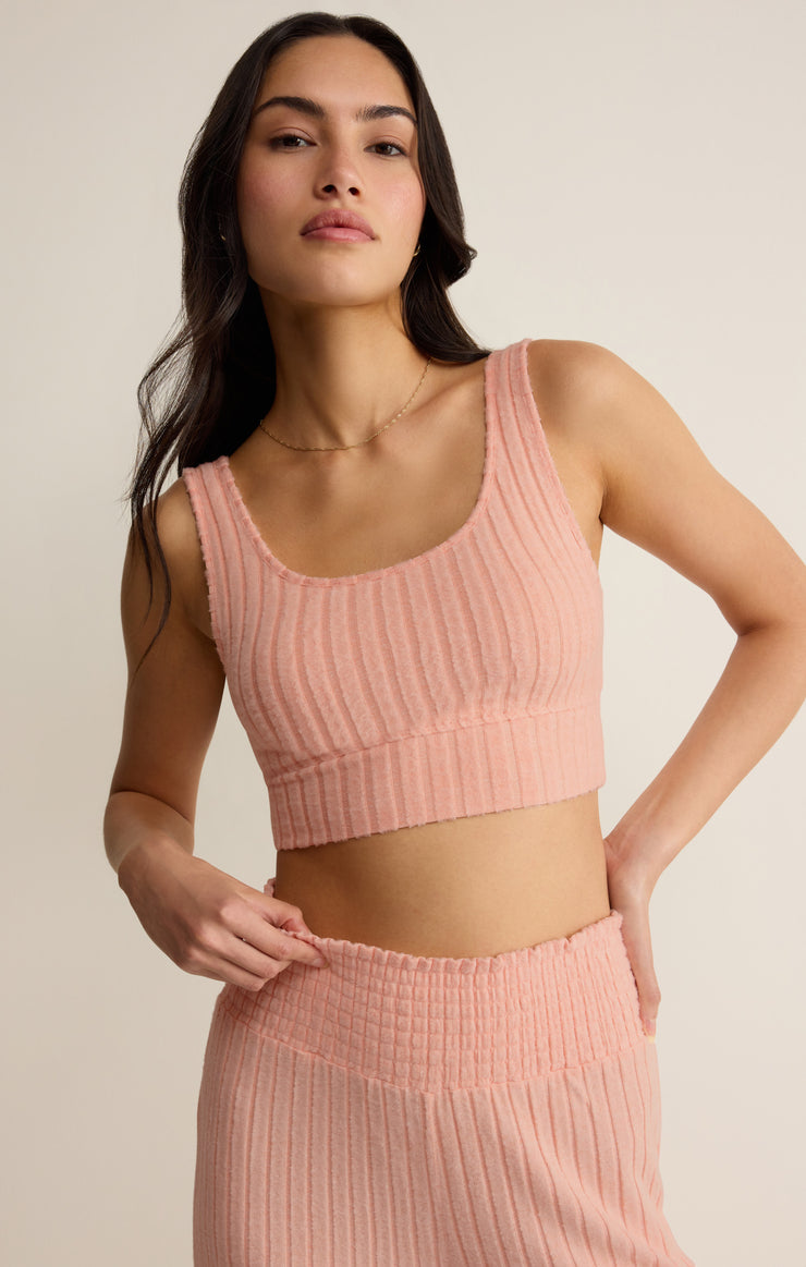 Tops Zoe Silky Rib Tank Bra Bellini