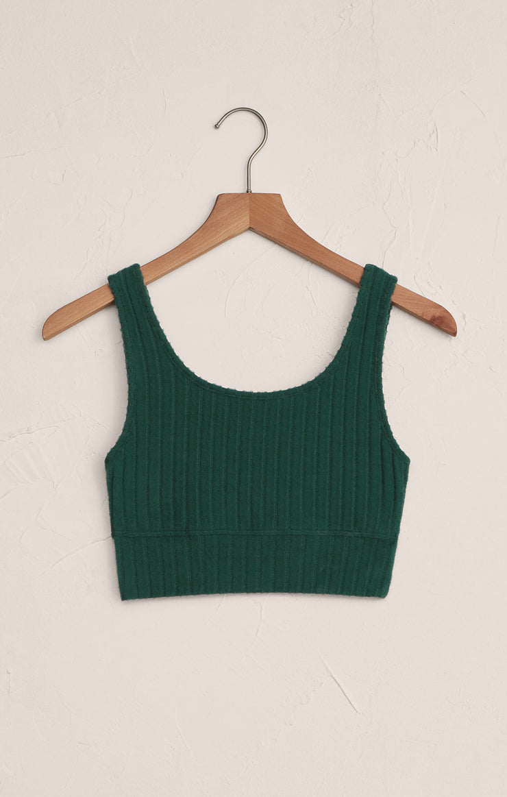 Tops Zoe Silky Rib Tank Bra Mistletoe