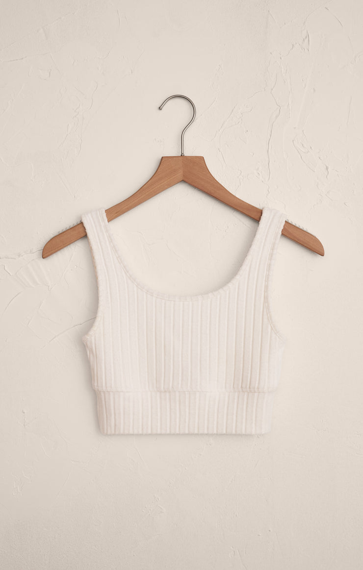 Tops Zoe Silky Rib Tank Bra Vanilla Ice
