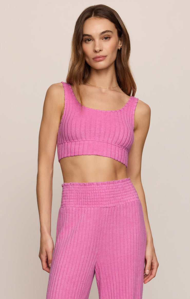 Tops Zoe Silky Rib Tank Bra Violet Crush