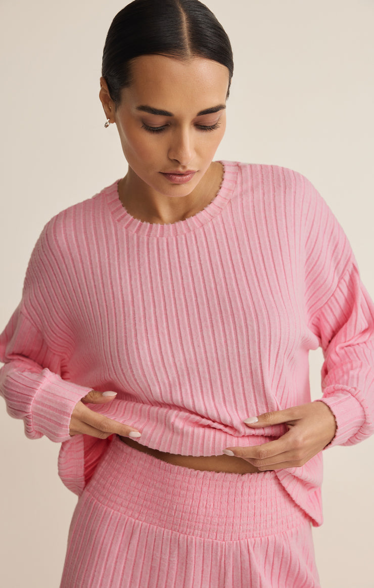 Tops Daydream Silky Rib Long Sleeve Top Passion Fruit