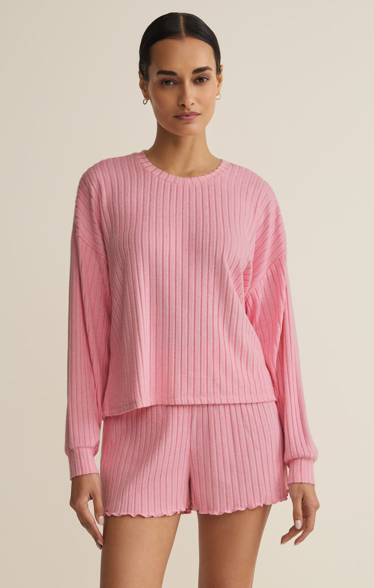 Tops Daydream Silky Rib Long Sleeve Top Passion Fruit