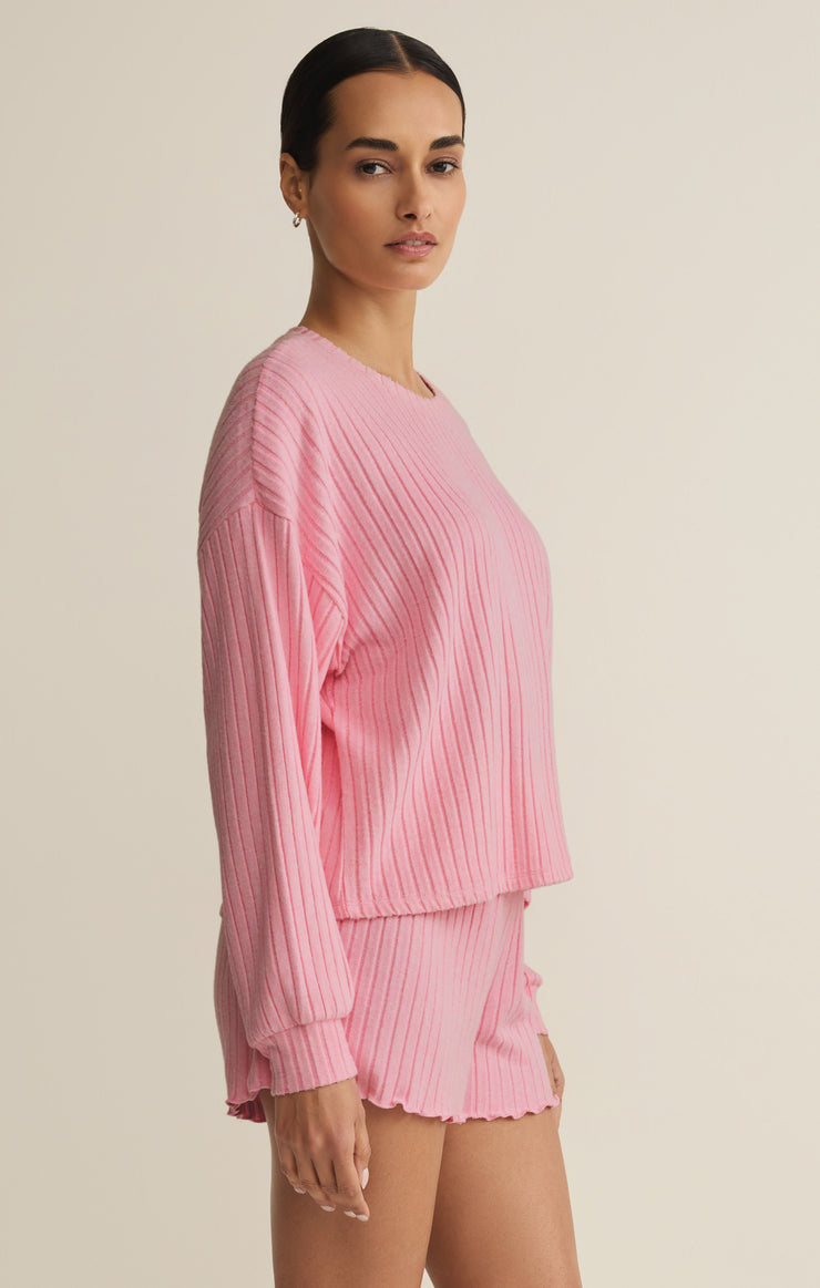 Tops Daydream Silky Rib Long Sleeve Top Passion Fruit