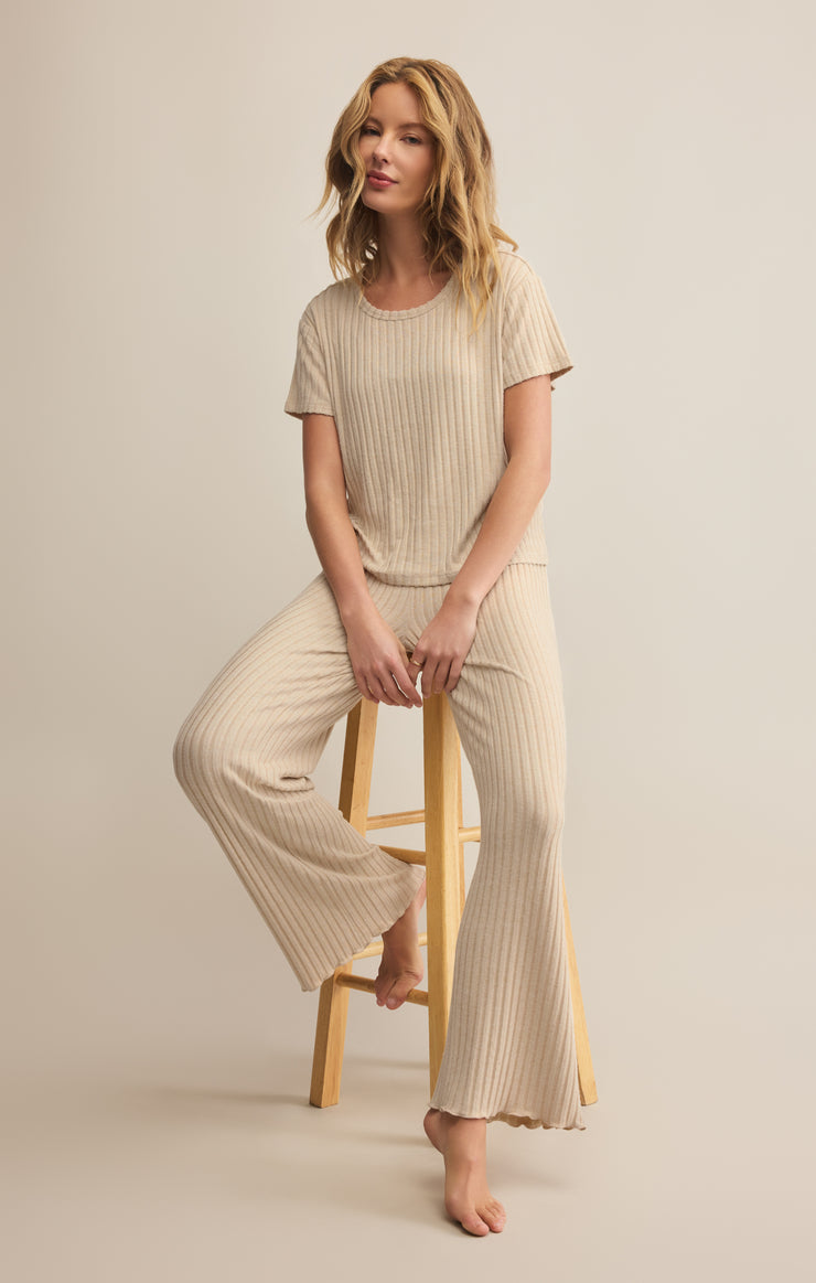 Tops Kara Rib Tee Light Oatmeal Heather