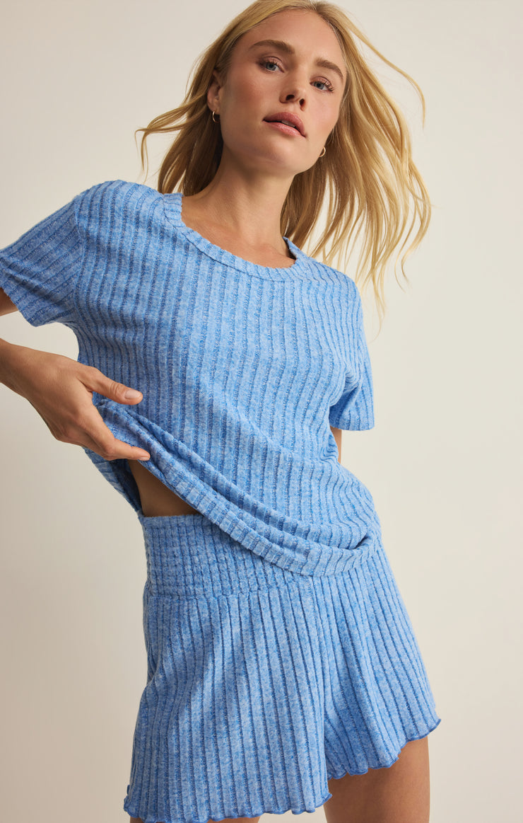 Tops Kara Rib Tee Tropical Tide