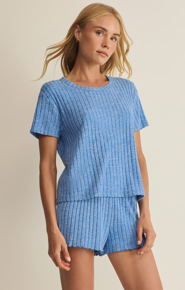 Tops Kara Rib Tee Tropical Tide