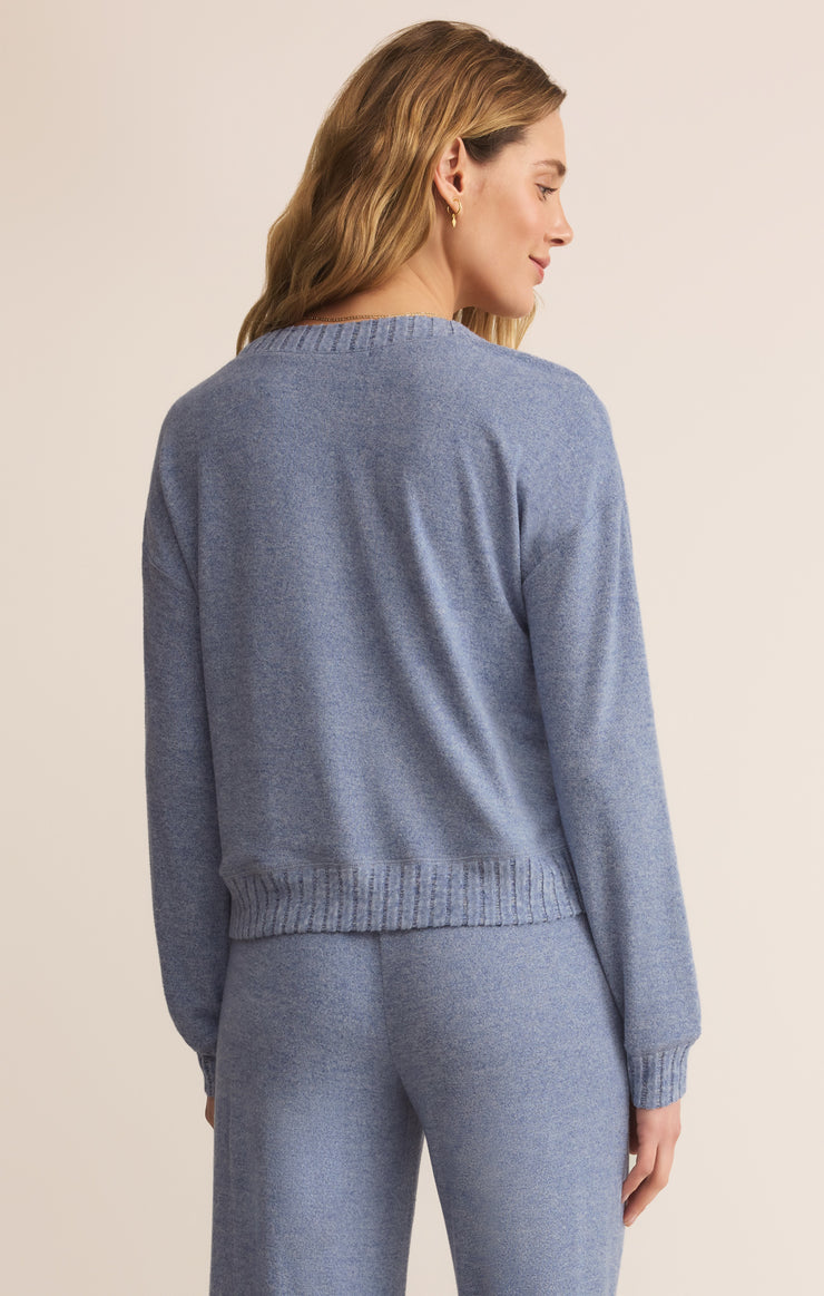 Tops Courtney Long Sleeve Top Blue Velvet