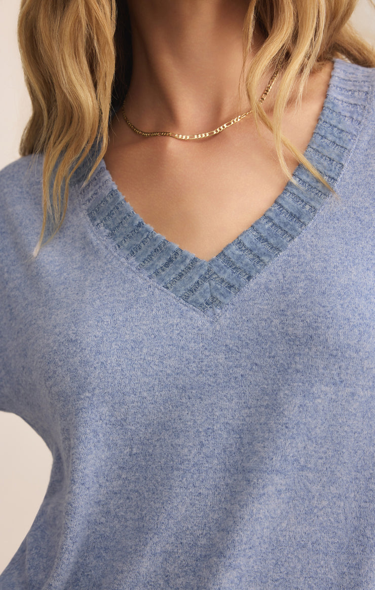 Tops Courtney Long Sleeve Top Blue Velvet