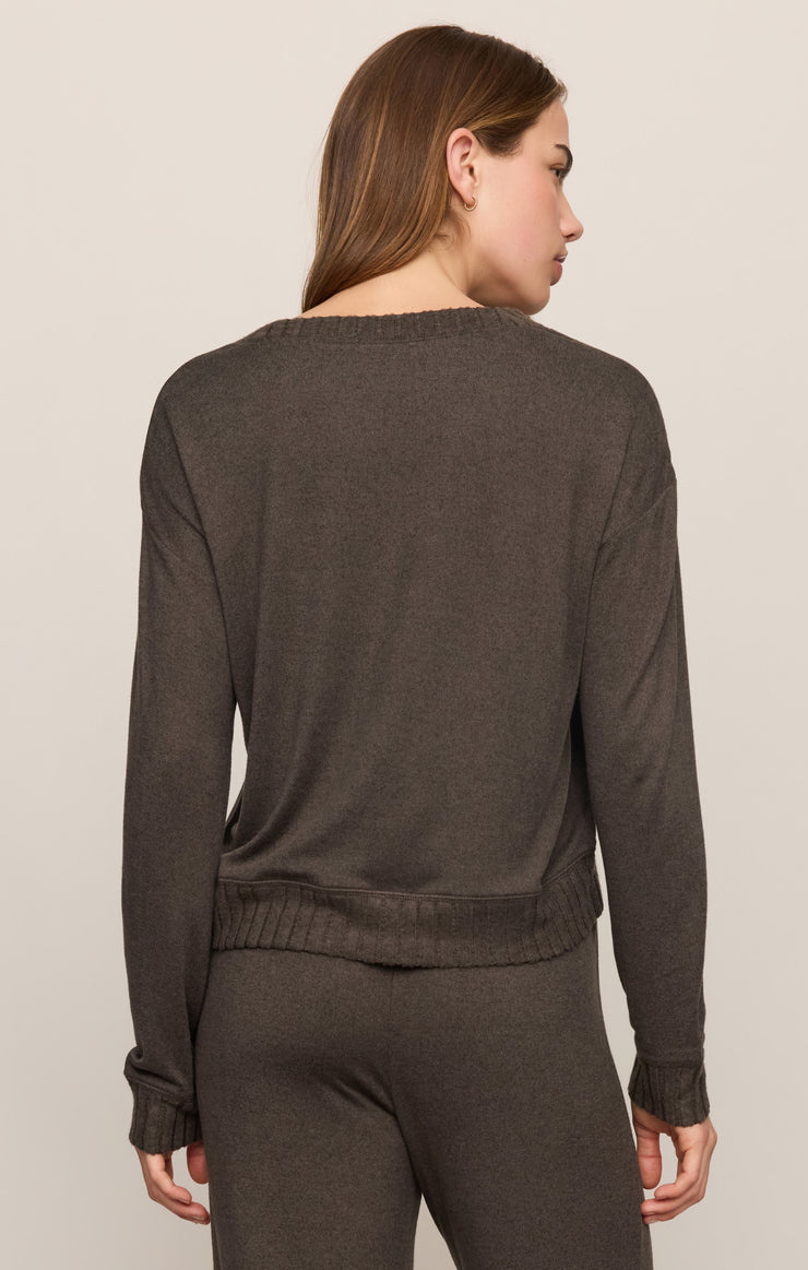 Tops Courtney Long Sleeve Top Cocoa Bean