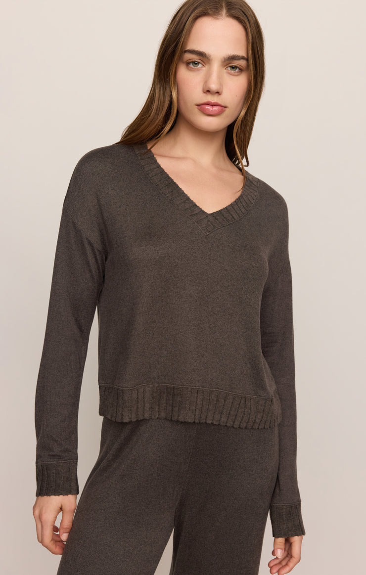 Tops Courtney Long Sleeve Top Cocoa Bean
