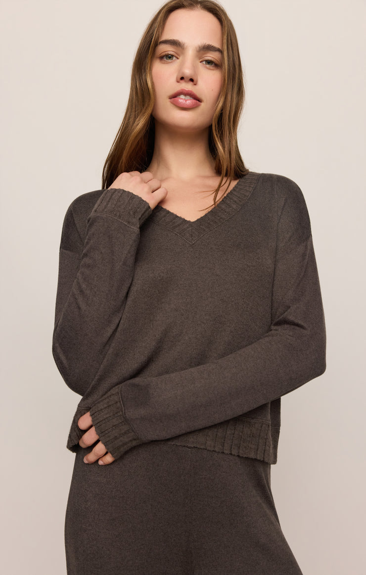 Tops Courtney Long Sleeve Top Cocoa Bean