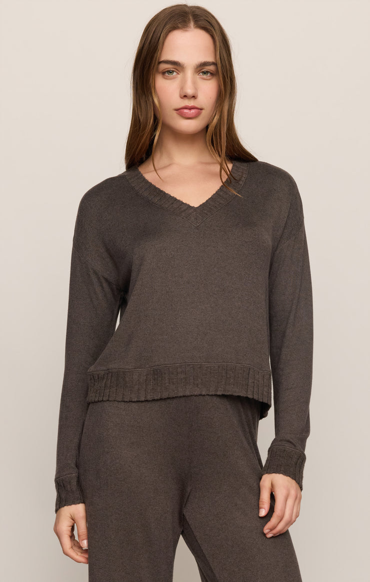 Tops Courtney Long Sleeve Top Cocoa Bean