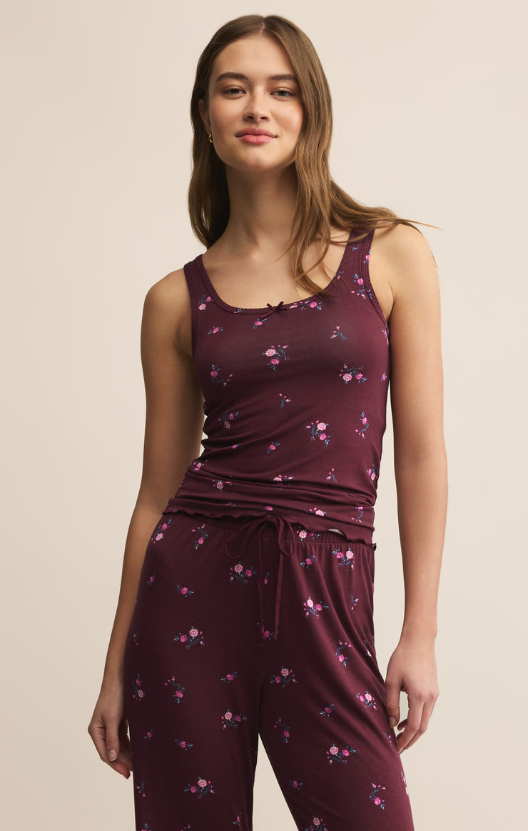 Tops Shania Ditsy Tank Merlot