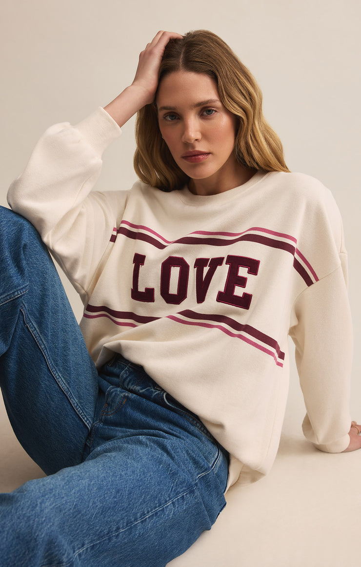 Tops Oversized Love Sweatshirt Vanilla Ice
