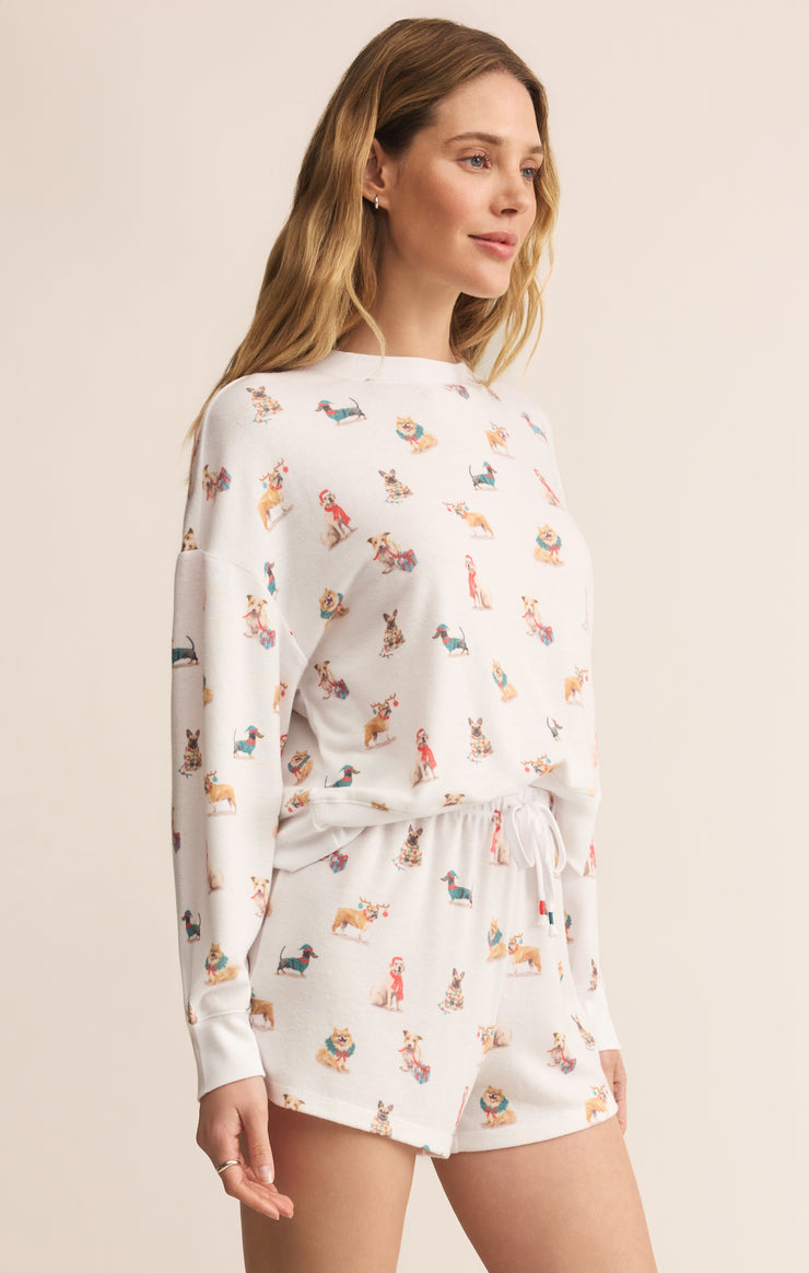 Tops Cozy Up Pup Long Sleeve Top Cozy Up Pup Long Sleeve Top